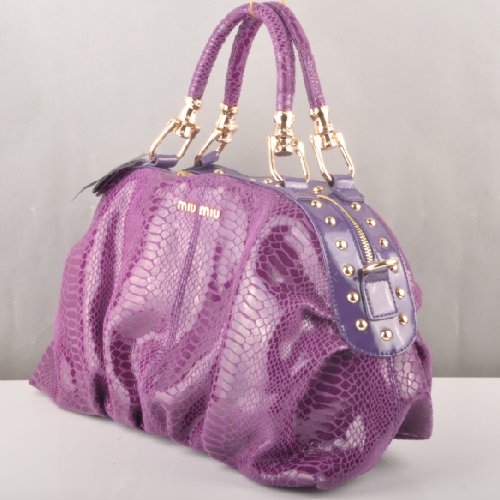 90302 Miu Miu Tote Serpente Vene Borse 90302 Viola